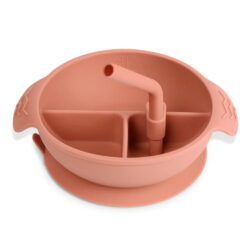 Silicone Divided Suction Bowl -Rust